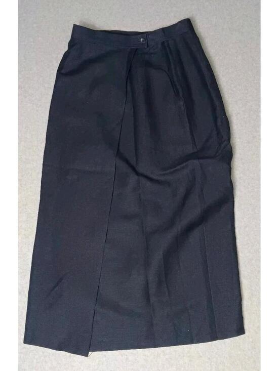 Ann Taylor Dresses & Skirts - Ann Taylor Linen Blend Maxi Wrap Skirt Womens Size 12 Black Old Money Quiet...